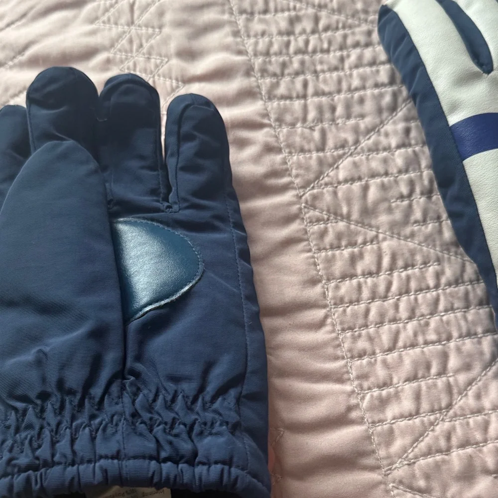 White and Blue Cityscape Gloves